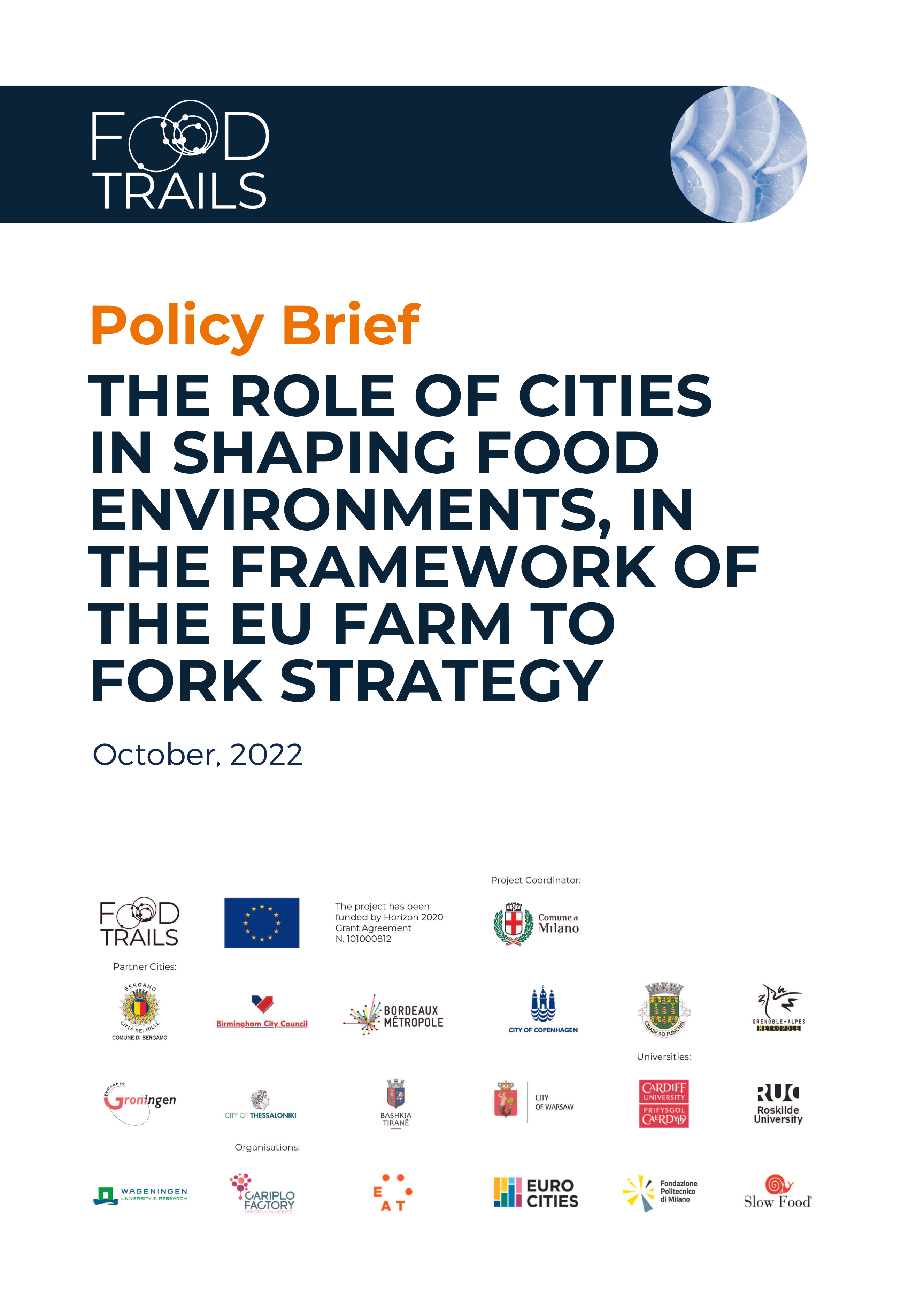 The role of cities in shaping food environments, in the framework of the EU Farm to Fork Strategy